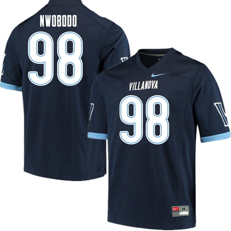 Men #98 Obinna Nwobodo Villanova Wildcats College Football Jerseys Sale-Navy